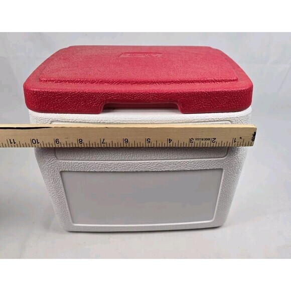 Vintage Coleman Lunch Box Mini Cooler Red & White 5272 - Picture 9 of 13
